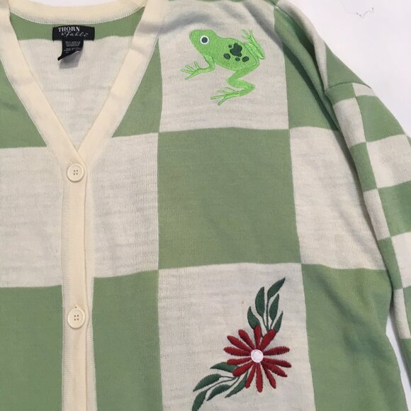 sz 3 xl Thorne & Fable cottage core sweater embroiderd mushroom frog snail - Picture 3 of 6